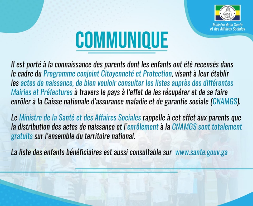 Actualité : Programme conjoint Citoyenneté et protection sociale.