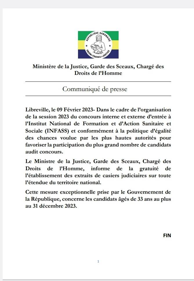 Gratuité des casiers judiciaires